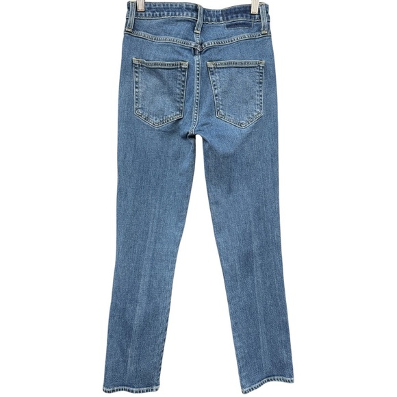 AMO Women’s 25 Babe With Piping High Rise Straight Leg Jeans Button Fly - Picture 3 of 8